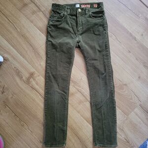 Crewcuts Skinny Fit Olive Green Corduroy Pants Size 10